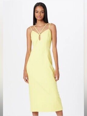 Bardot Yellow Strappy Keyhole Midi Dress ⚜️